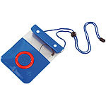 Somikon Wasserdichte Lautsprecher-Tasche für Player bis 110x125 mm Somikon Wasserdichte Schutzhüllen für Smartphones, MP3-Players & Kameras