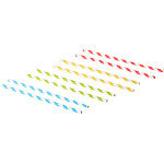 PEARL 400 Retro Papier-Trinkhalme in 4 Farben, gestreift, lebensmittelecht PEARL Papier-Trinkhalme