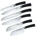 TokioKitchenWare 6-teiliges Damastmesser-Set, 67 Lagen, Härtegrad HRC 56-62 TokioKitchenWare Damast-Küchenmesser-Sets