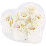 PEARL 6 cremeweiße Rosen-Duftseifen in Geschenk-Box, 4er Pack PEARL Rosenblüten-Duftbäder