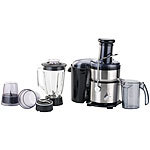 Rosenstein & Söhne Profi-Entsafter für ganze Früchte, Edelstahl mit Mixer & Mühle, 800 W Rosenstein & Söhne