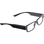 infactory Modische Brille mit LED-Leselicht und Akku, ohne Sehstärke infactory Brillen mit LED-Leselichtern