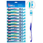 newgen medicals 12er-Pack Marken-Zahnbürsten mit Zungenreiniger, MEDIUM, 4 Farben newgen medicals Handzahnbürsten