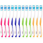 newgen medicals 12er-Pack Marken-Zahnbürsten mit Zungenreiniger, ULTRA-SOFT, 4 Farben newgen medicals Handzahnbürsten