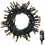 Lunartec LED-Lichterkette mit 100 LEDs, Timer, Batterie, warmweiß, 10 m, IP44 Lunartec Batteriebetriebene LED-Lichterketten für innen und außen mit Timer 
