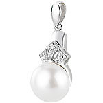 St. Leonhard 3-teiliges-Set: Perlen-Ohrclips mit Zirkonia und Anh�nger St. Leonhard Perlen Ohrclips