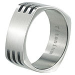 St. Leonhard Eckiger Herrenring, Titan, Gr��e 59 (� 19 mm) St. Leonhard Herren-Ringe Titan