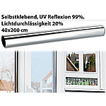 infactory Isolier-Spiegelfolie, Sicht-/UV-Schutz (99 %), selbstklebend, 40x200cm infactory Fenster-Isolier-, UV- & Sichtschutz-Spiegelfolien