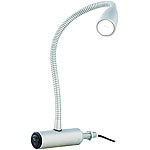 Lunartec Ultrahelle LED-Lampe mit Metall-Schwanenhals für Bettbefestigung Lunartec Bett- & Leselampen mit Schwanenhälsen