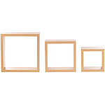 Carlo Milano 3er-Set Quadratische Wandregale, bis 25 x 25 x 9 cm, Nussbaum-Optik Carlo Milano