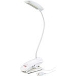 Lunartec Schwanenhals-Klemm-Lampe mit 3-Watt-COB-LED und Akku, USB-Ladefunktion Lunartec Akku Klemmleuchten