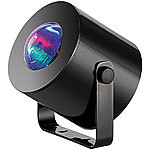 Lunartec 2er-Set mobile Mini-LED-Discolichter mit Batteriebetrieb Lunartec LED-Disco-Lampen mit Farbwechsel (RGB)