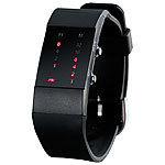 St. Leonhard Bin&auml;r-Armbanduhr "Future Line" mit roter Anzeige, f&uuml;r Damen St. Leonhard LED-Bin&auml;r-Armbanduhren