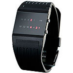 St. Leonhard Bin&auml;r-Armbanduhr "Future Line" mit roter Anzeige, f&uuml;r Herren St. Leonhard LED-Bin&auml;r-Armbanduhren