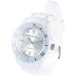 PEARL Silikon Armbanduhr weiß PEARL Unisex-Silikon-Armbanduhren
