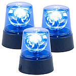 Lunartec 3er-Set LED-Partyleuchten im Blaulichtdesign, mit 360°-Beleuchtung Lunartec