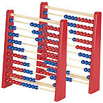 Playtastic 2er-Set Holz-Rechenschieber mit 100 Holzperlen, 2 Farben (blau & rot) Playtastic