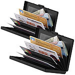 Xcase 2er Pack Flaches RFID-Kartenetui aus Edelstahl für 6 Chipkarten, Xcase