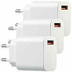 revolt 3er-Set 230-V-USB-Netzteil, Quick Charge 3.0, 5 - 12 V, max. 18 W revolt USB-Netzteile mit Quick Charge 3.0 
