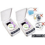Somikon 2er-Set UV-Desinfektions-Boxen für Smartphone, Brille, Schlüssel usw. Somikon 