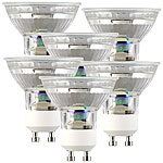 Luminea 6er-Set LED-Glas-Spots, GU10, 1,5 W (ersetzt 15W), 120 lm, warmweiß Luminea