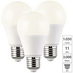 Luminea 3er Set LED-Lampen, E, 9 W (ersetzt 120 W), E27, warmweiß, 1.050 lm Luminea LED-Tropfen E27 (warmweiß)