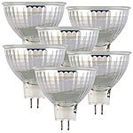 Luminea 6er-Set LED-Glas-Spot, GU5.3, 6W (ersetzt 40W), 500lm, 3000K, warmweiß Luminea LED-Spots GU5.3 (warmweiß)