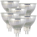 Luminea 6er-Set LED-Glas-Spots, GU5.3, 6W (ersetzt 40W), 500lm, tageslichtweiß Luminea