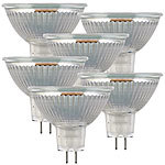 Luminea 6er-Set LED-Glas-Spots GU5.3, 3W (ersetzt 25W), 250lm, 3000K, warmweiß Luminea