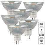 Luminea 6er-Set LED-Glas-Spots, GU5.3, 3 W (ersetzt 25 W), tageslichtweiß, G Luminea LED-Spot GU5.3 (tageslichtweiß)