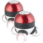 newgen medicals 2er-Set Mini-Vibrations-Massagegeräte mit 3 Köpfen & LED-Beleuchtung newgen medicals Vibrations-Massagegeräte