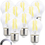 Luminea LED-Filament-Lampen im 9er-Set, G45, E27, 470 lm, 4 W, 6500 K, dimmbar Luminea