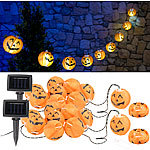 Lunartec 2er-Set Solar-Lichterketten mit 10 LED-Lampions, Halloween-Kürbis-Look Lunartec