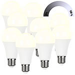 Luminea 9er-Set dimmbare LED-Lampen warmweiß, 12 W, E27, 2700 K, 1.050 lm Luminea LED-Tropfen E27 (warmweiß), dimmbar