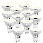 Luminea 12er-Set LED-Spotlights im Glasgehäuse, warmweiß, 300 Lumen Luminea LED-Spots GU10 (warmweiß)