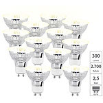 Luminea 12er-Set LED-Spotlights im Glasgehäuse, warmweiß, 300 Lumen Luminea LED-Spots GU10 (warmweiß)