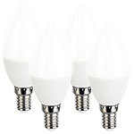 Luminea 4er-Set LED-Kerzen, tageslichtweiß, 500 Lumen, E14, 6 Watt, 6500 K Luminea