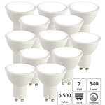 Luminea 12er-Set LED-Spots GU10, 7 Watt, 540 lm, 6.500 K, 100°, F Luminea LED-Spots GU10 (tageslichtweiß)