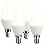 Luminea 4er-Set LED-Kerzen, warmweiß, 470 Lumen, E14, A+, 6 Watt Luminea LED-Kerzen E14 (warmweiß)