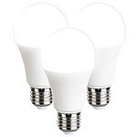 Luminea 3er-Set LED-Lampen, dimmbar, tageslichtweiß, 1.050 Lumen, E27, F, 12 W Luminea LED-Tropfen E27 (tageslichtweiß, dimmbar)