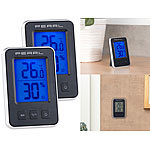 PEARL 3er-Set digitale Thermometer/Hygrometer, Komfortanzeige, LCD-Display PEARL