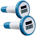 FreeTec 2er-Set digitale Solar-Teich- & Poolthermometer, LCD-Anzeige, IPX7 FreeTec