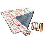 PEARL Fleece-Picknick-Decke 200 x 175 cm, wasserabweisende Unterseite PEARL Wasserdichte Picknickdecken
