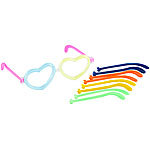 infactory Knicklicht-Brille in Herzform mit bunten Ohrb&uuml;geln, 5er-Set infactory Knicklichter
