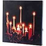 infactory LED-Leinwandbild "Advent" mit Kerzenflackern, Fernbedienung infactory LED Kerzen Wandbilder