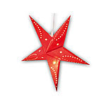 Lunartec 3D-Weihnachtsstern-Lampe, Stern aus Papier, 60 cm, rot Lunartec