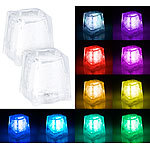 Lunartec 2er Pack Deko-Licht im Eiswürfel-Look mit RGB-Farbwechsel-LED Lunartec LED-Stimmungsleuchte im Eiswürfel-Look