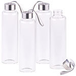 PEARL 4er-Set Trinkflaschen aus Borosilikat-Glas, 550 ml, spülmaschinenfest PEARL