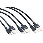 Callstel 3er-Set Lade-& Datenkabel USB auf Lightning, zweiseitige Stecker,100cm Callstel Lightning-USB-Kabel, verdrehsicher