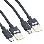 Callstel 2er-Set Lade- & Datenkabel USB auf Micro-USB, zweiseitige Stecker, 1 m Callstel 